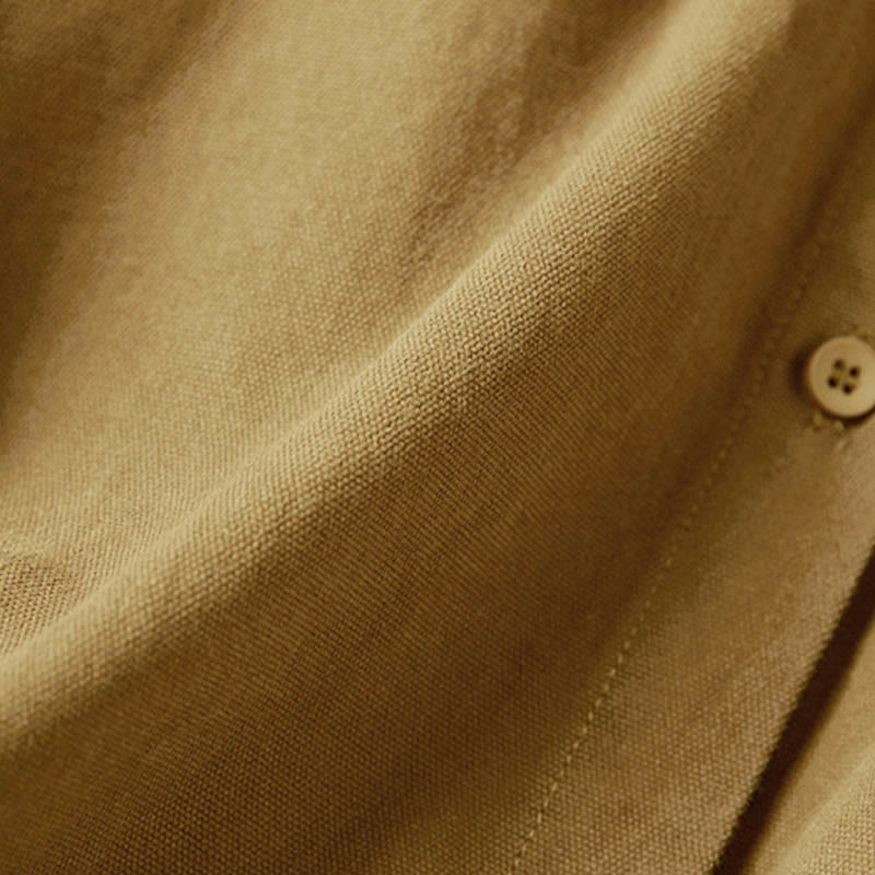 Tactile Cotton Stand-Collar Meditation Shirt