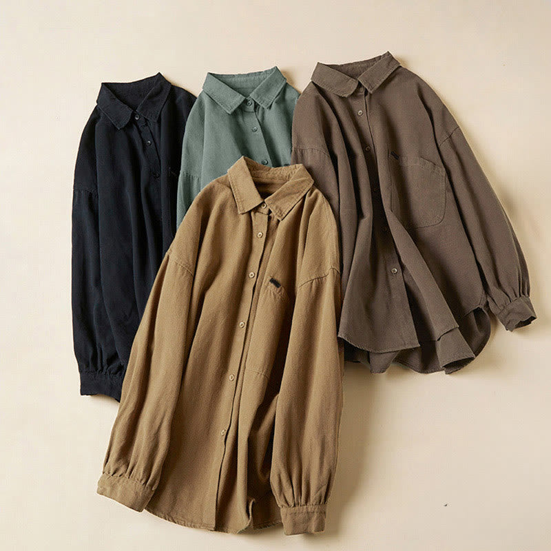 Tactile Cotton Stand-Collar Meditation Shirt