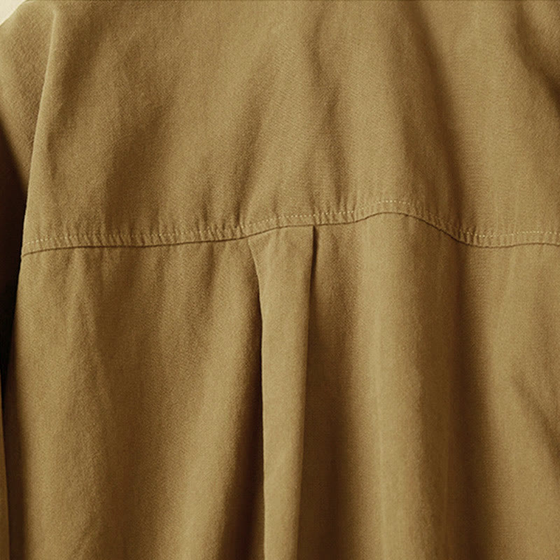 Tactile Cotton Stand-Collar Meditation Shirt