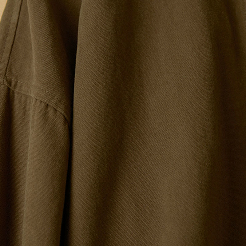 Tactile Cotton Stand-Collar Meditation Shirt