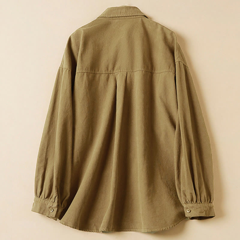 Tactile Cotton Stand-Collar Meditation Shirt