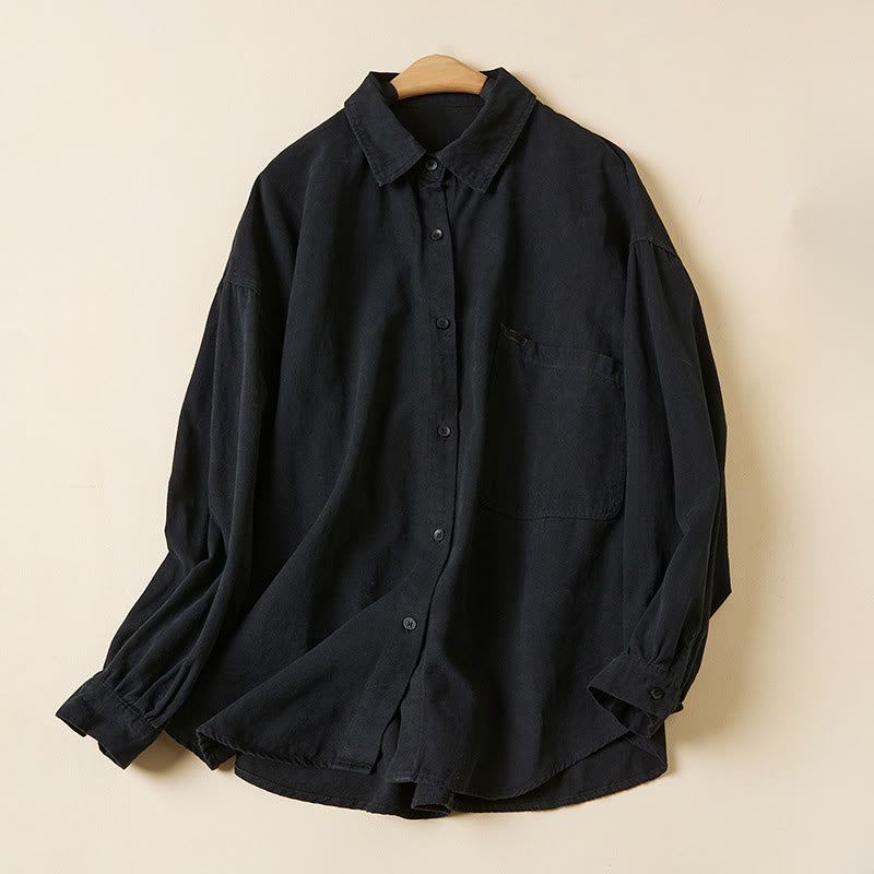 Tactile Cotton Stand-Collar Meditation Shirt