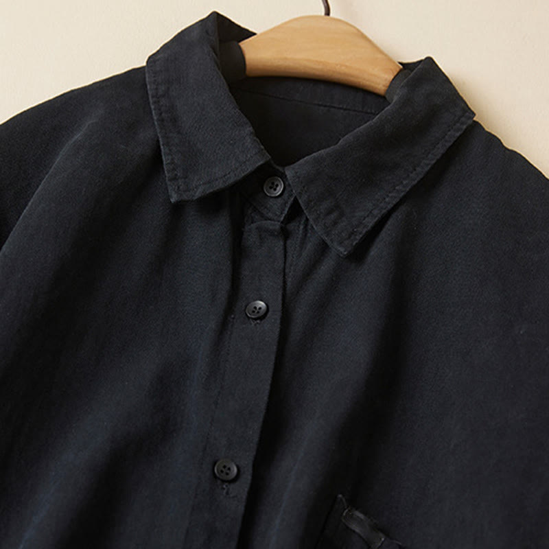 Tactile Cotton Stand-Collar Meditation Shirt