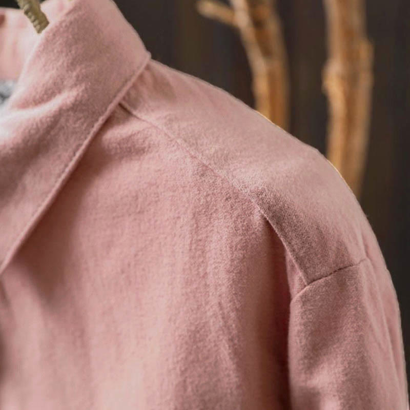 Tactile Cotton Stand-Collar Daily Grounding Shirt