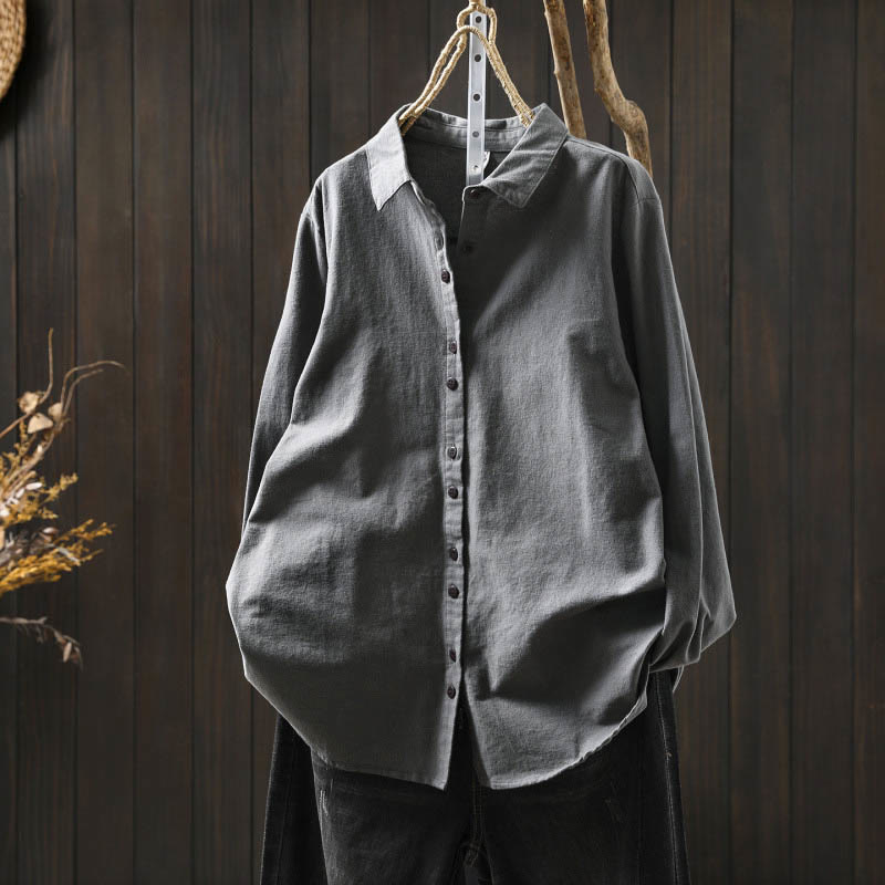 Tactile Cotton Stand-Collar Daily Grounding Shirt