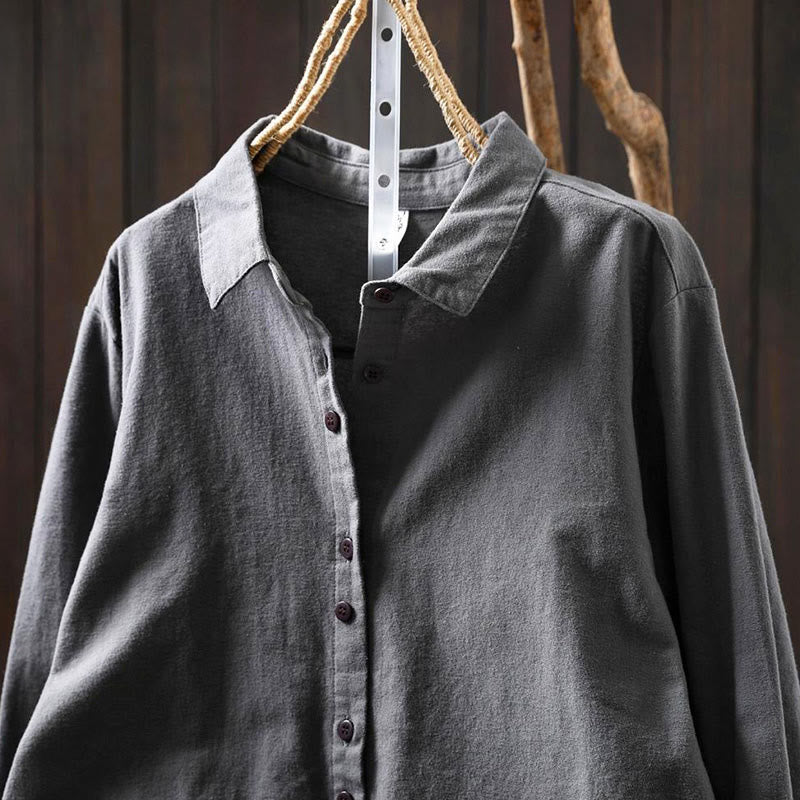 Tactile Cotton Stand-Collar Daily Grounding Shirt