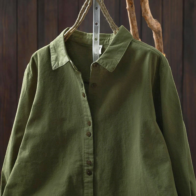 Tactile Cotton Stand-Collar Daily Grounding Shirt