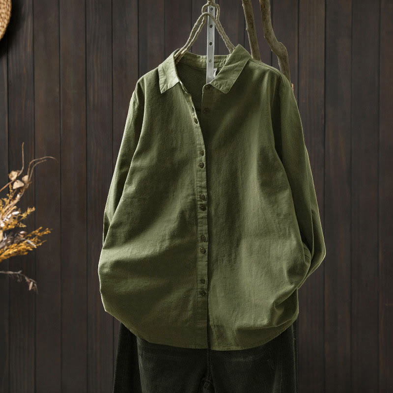 Tactile Cotton Stand-Collar Daily Grounding Shirt
