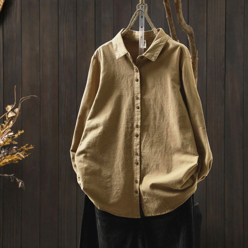 Tactile Cotton Stand-Collar Daily Grounding Shirt