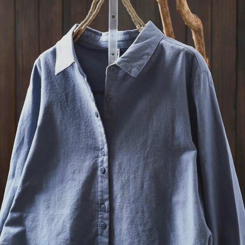 Tactile Cotton Stand-Collar Daily Grounding Shirt