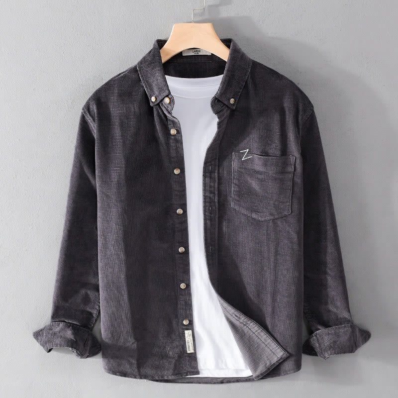 Textured Corduroy Slim-Fit Mindful Layering Men's Jacket