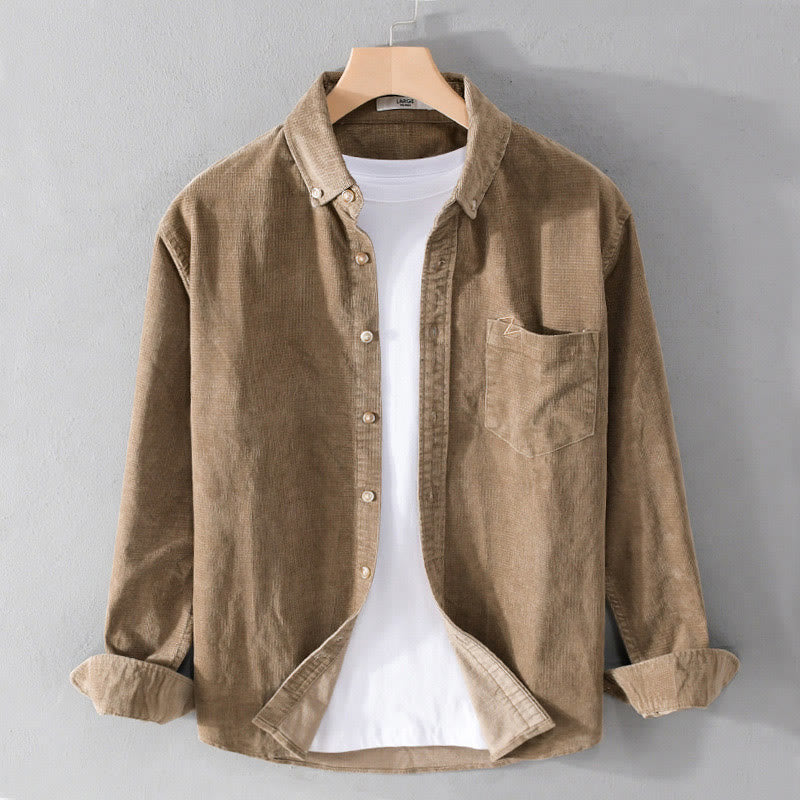 Textured Corduroy Slim-Fit Mindful Layering Men's Jacket