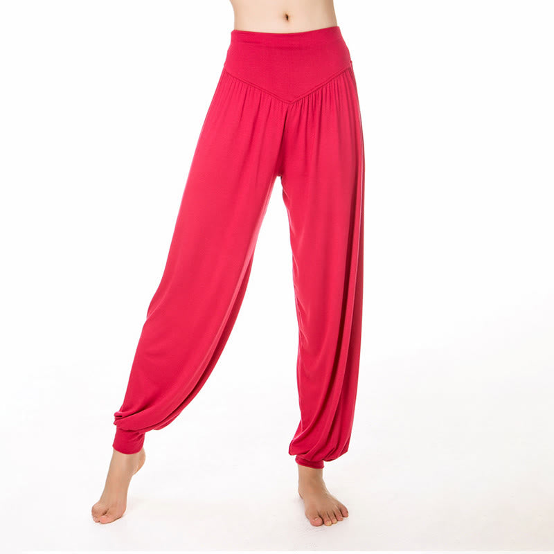 Plain Color Loose Modal Yoga Dance Harem Pants