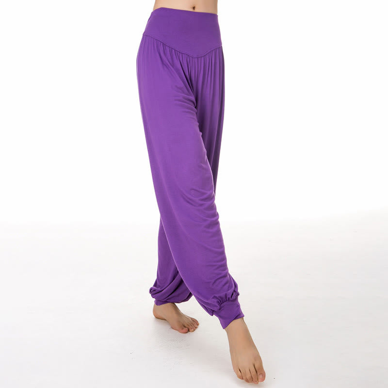 Plain Color Loose Modal Yoga Dance Harem Pants