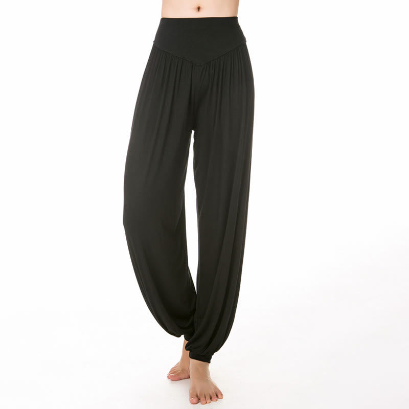 Plain Color Loose Modal Yoga Dance Harem Pants