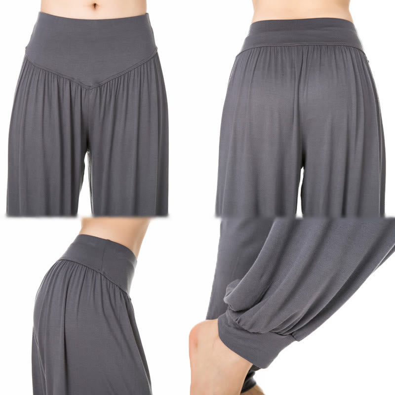 Plain Color Loose Modal Yoga Dance Harem Pants