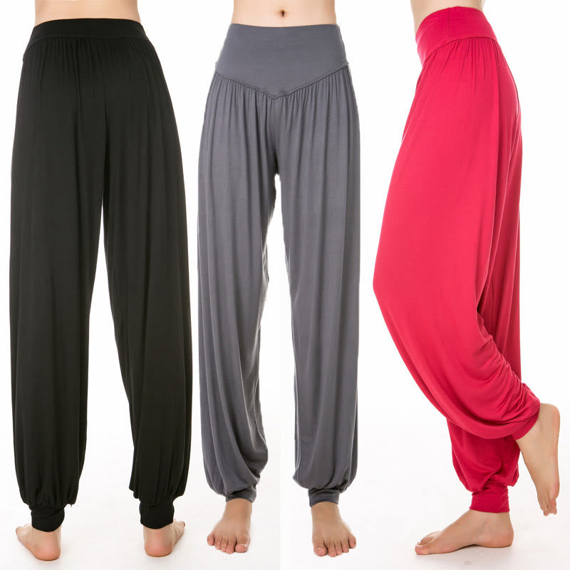 Plain Color Loose Modal Yoga Dance Harem Pants