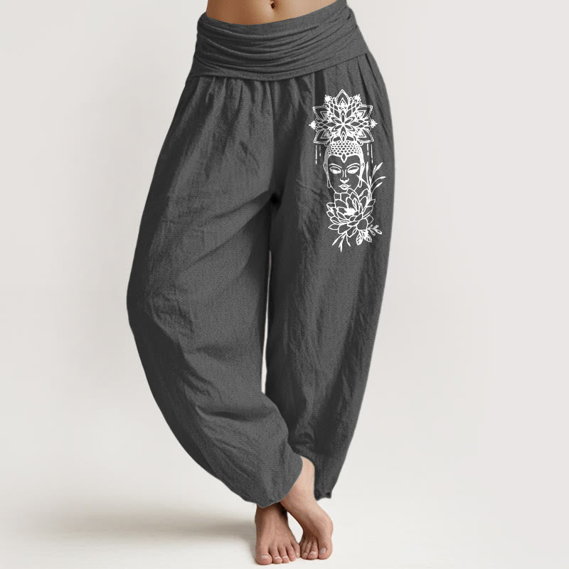 Tactile Cotton Minimalist Lotus Meditation Harem Pants