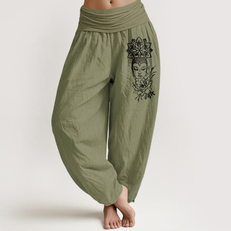 Tactile Cotton Minimalist Lotus Meditation Harem Pants