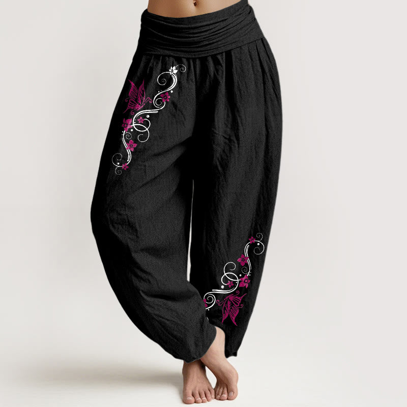 Pure Cotton Botanical Print Meditation Harem Pants