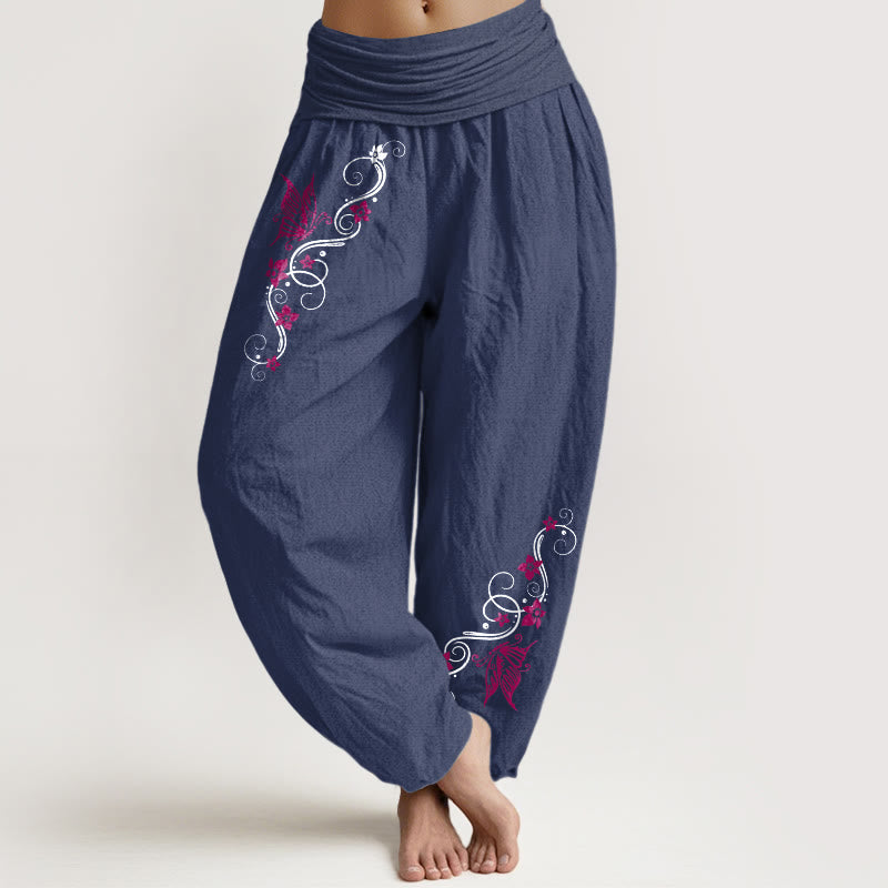 Pure Cotton Botanical Print Meditation Harem Pants