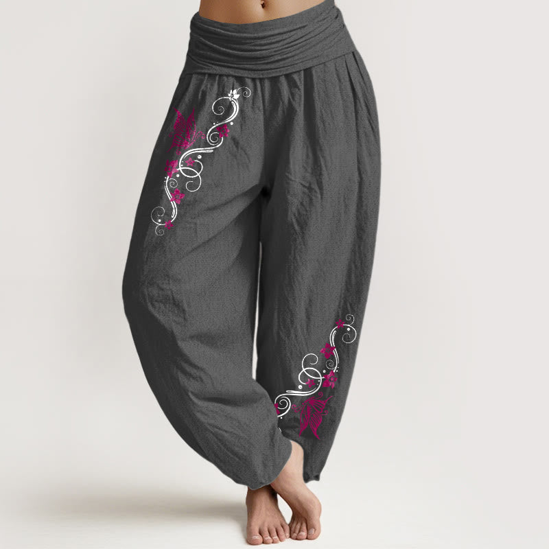Pure Cotton Botanical Print Meditation Harem Pants
