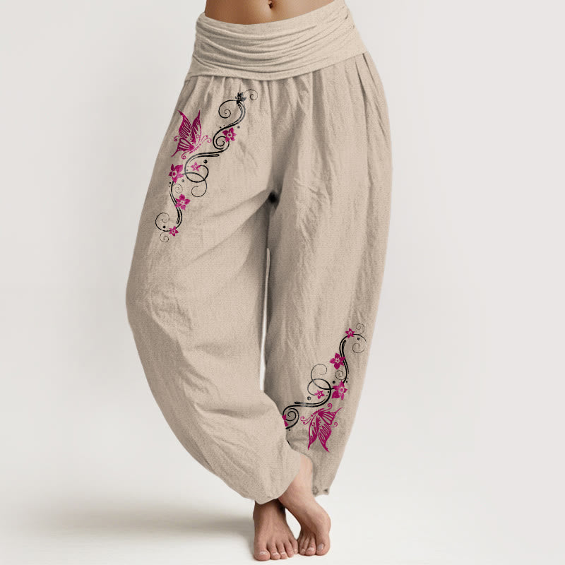 Pure Cotton Botanical Print Meditation Harem Pants