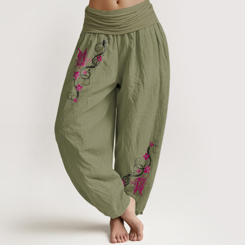 Pure Cotton Botanical Print Meditation Harem Pants