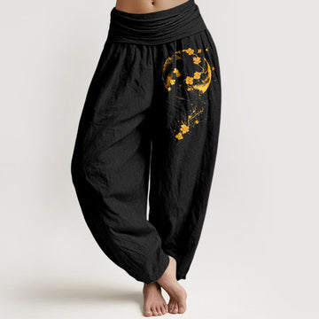 Pure Cotton Botanical Print Meditation Harem Pants