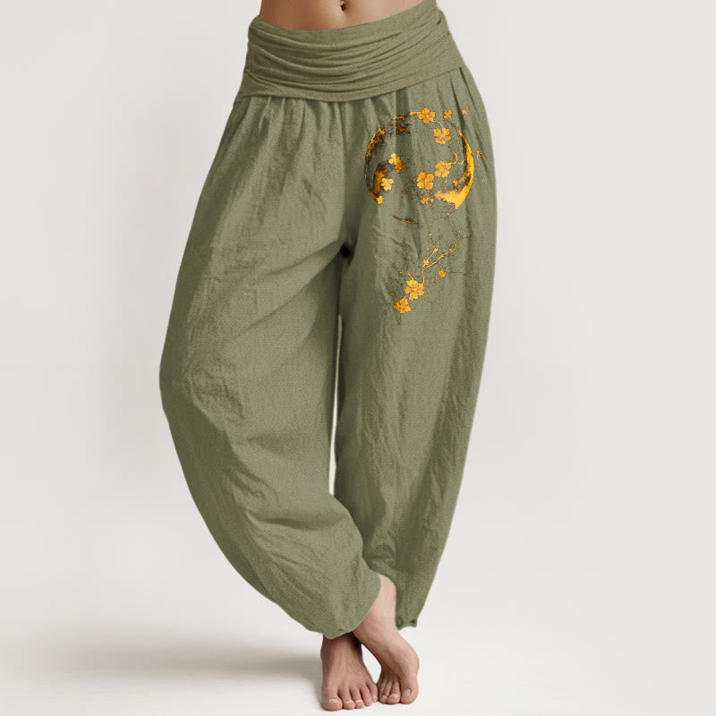 Pure Cotton Botanical Print Meditation Harem Pants