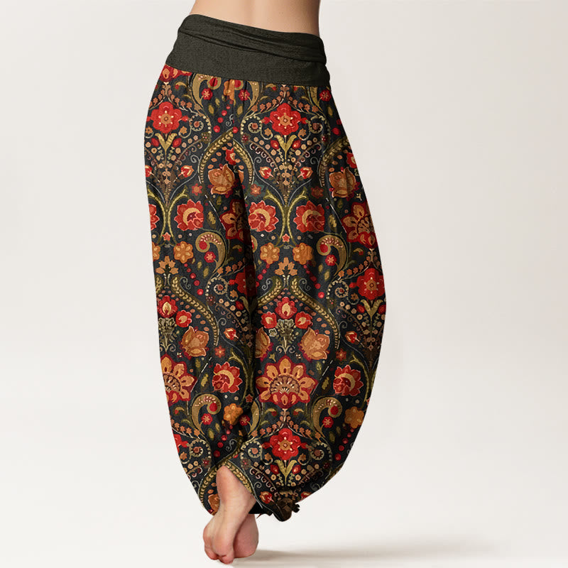 Tactile Cotton Botanical Print Mindful Movement Harem Pants