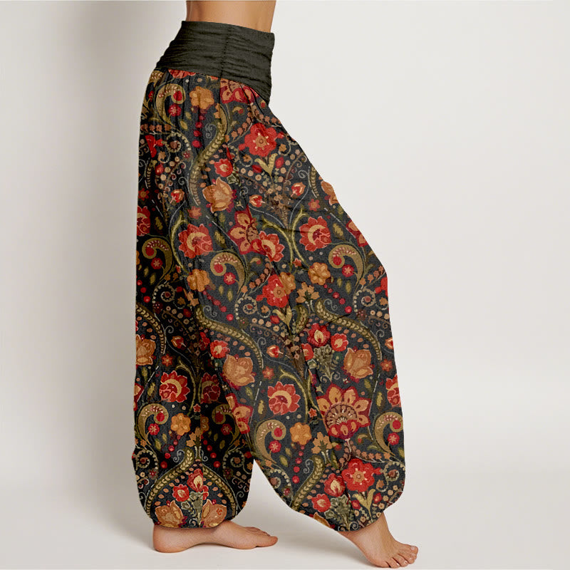 Tactile Cotton Botanical Print Mindful Movement Harem Pants