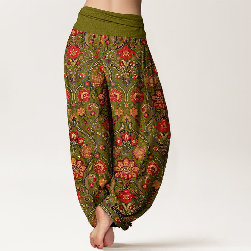 Tactile Cotton Botanical Print Mindful Movement Harem Pants
