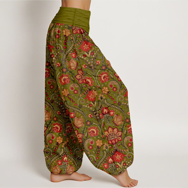 Tactile Cotton Botanical Print Mindful Movement Harem Pants
