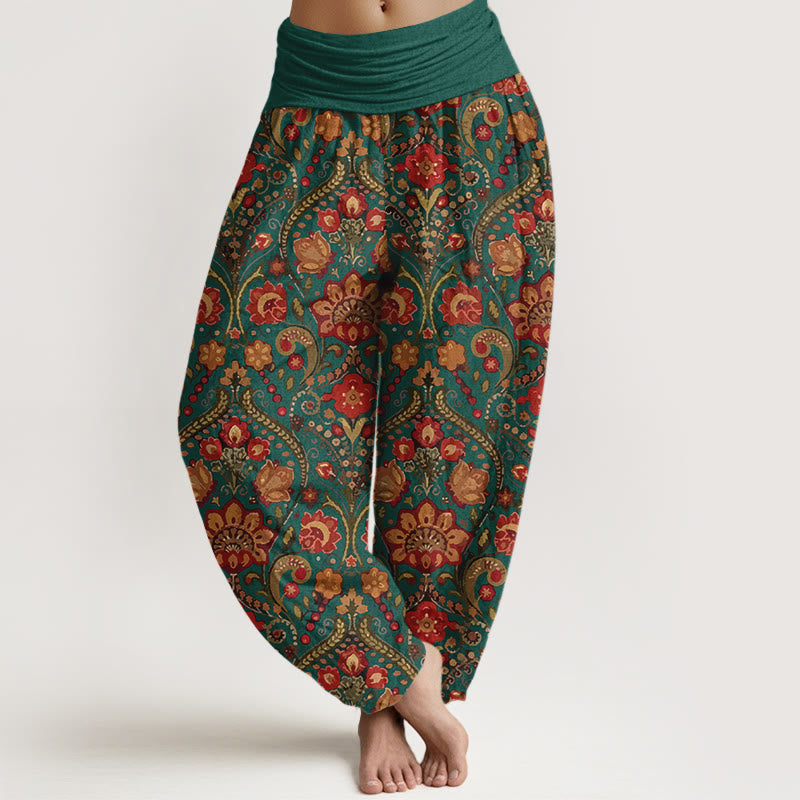 Tactile Cotton Botanical Print Mindful Movement Harem Pants