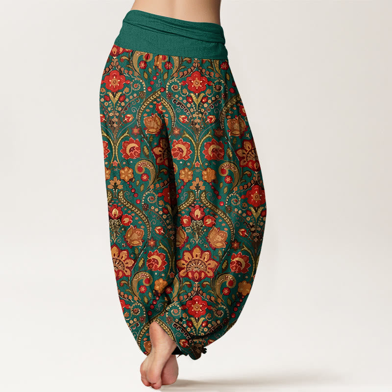 Tactile Cotton Botanical Print Mindful Movement Harem Pants