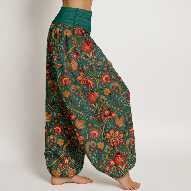 Tactile Cotton Botanical Print Mindful Movement Harem Pants