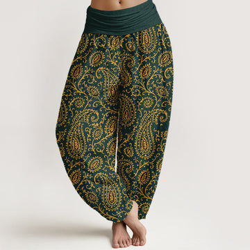 Pure Cotton Paisley Print Meditative Harem Pants