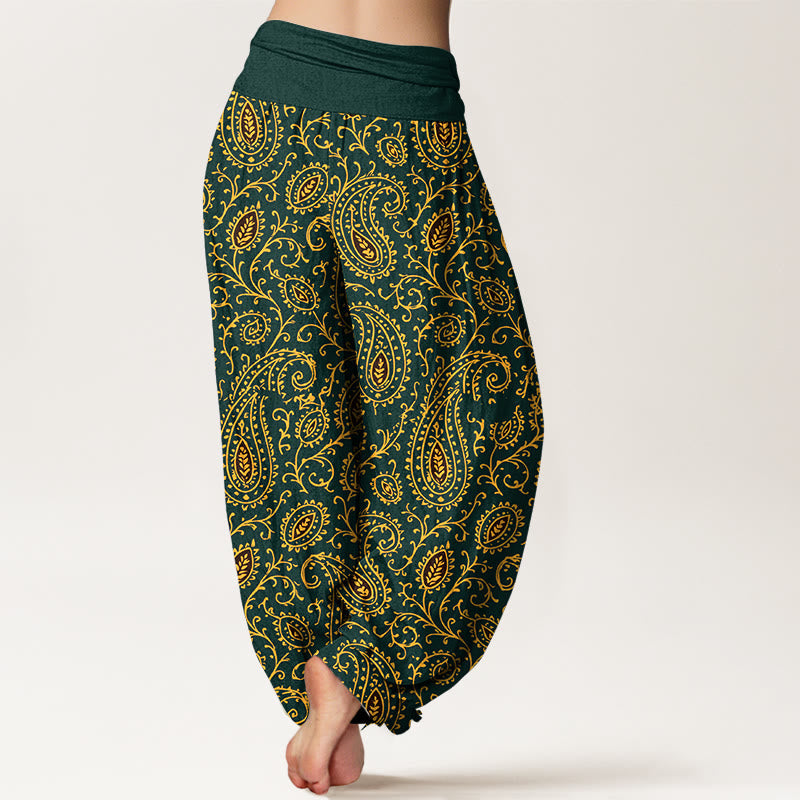 Pure Cotton Paisley Print Meditative Harem Pants