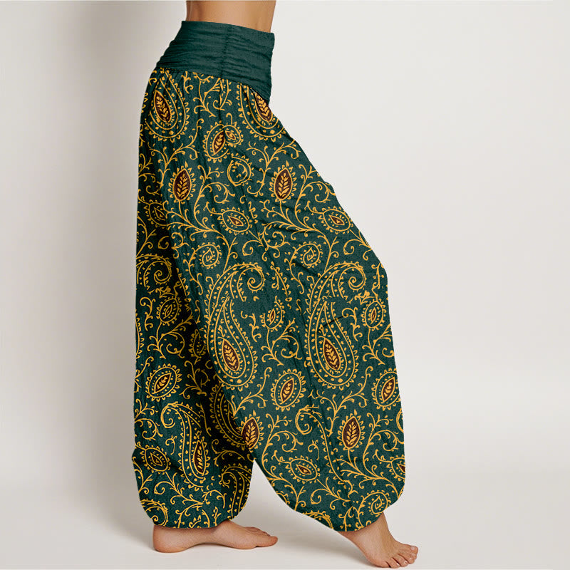 Pure Cotton Paisley Print Meditative Harem Pants