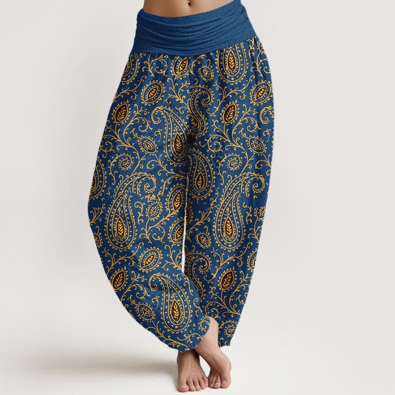 Pure Cotton Paisley Print Meditative Harem Pants