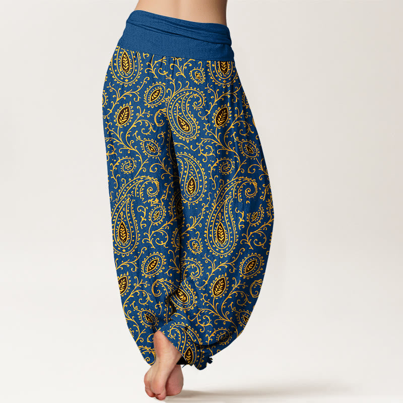 Pure Cotton Paisley Print Meditative Harem Pants