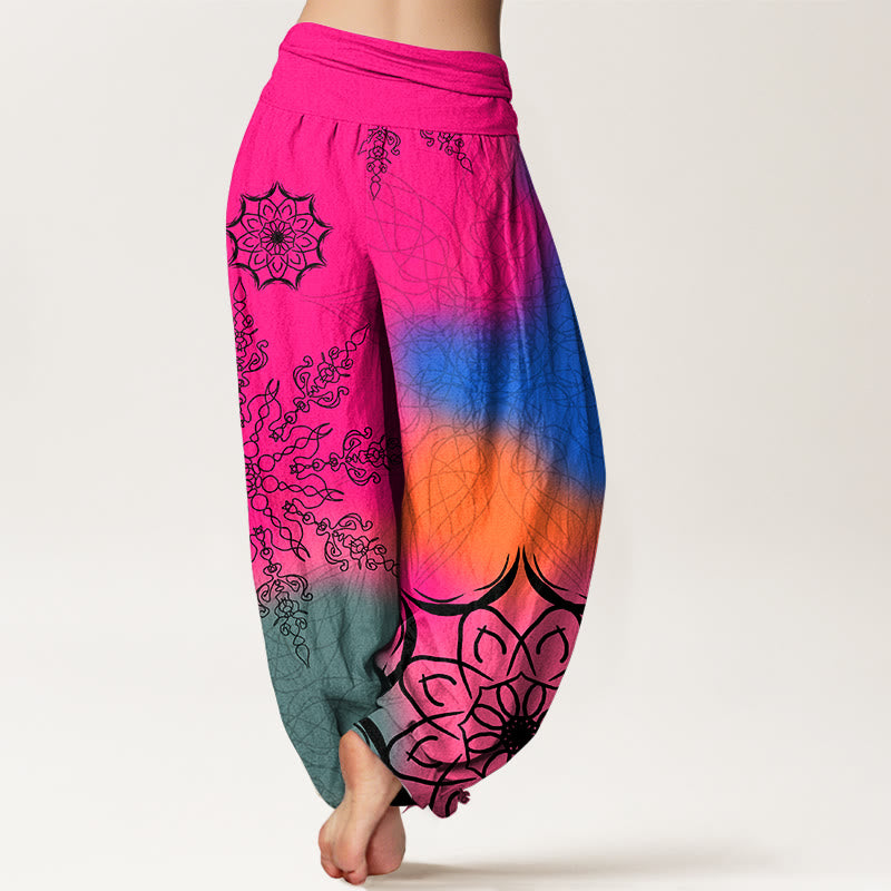 Breathable Cotton Mandala Print Mindful Harem Pants