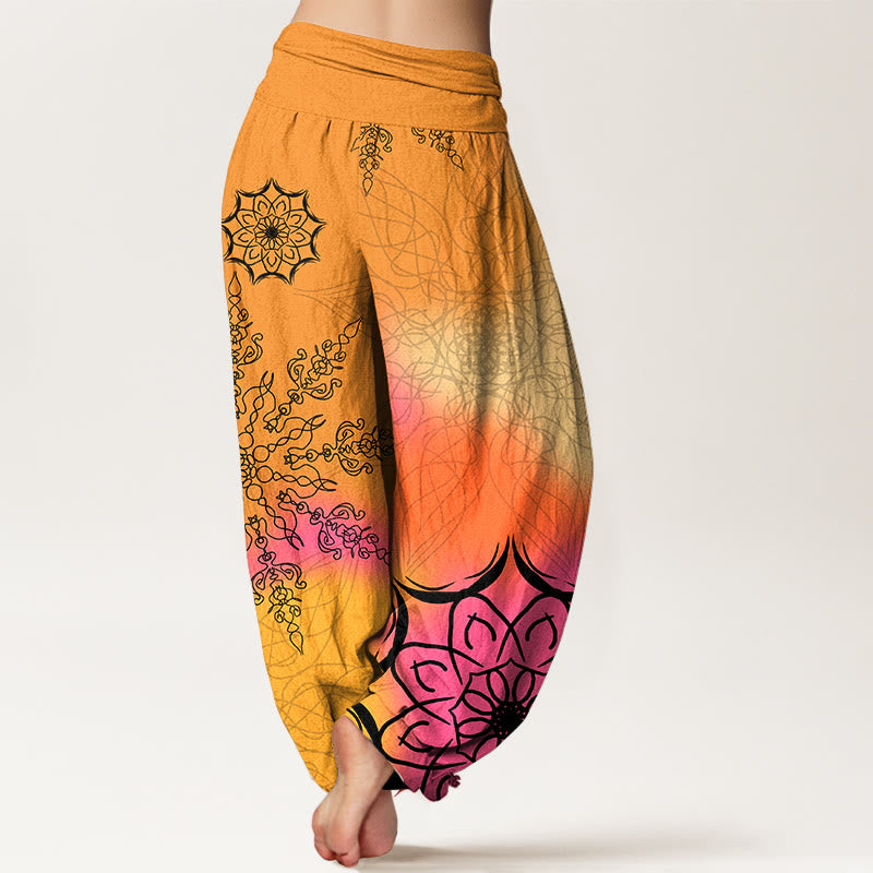 Breathable Cotton Mandala Print Mindful Harem Pants