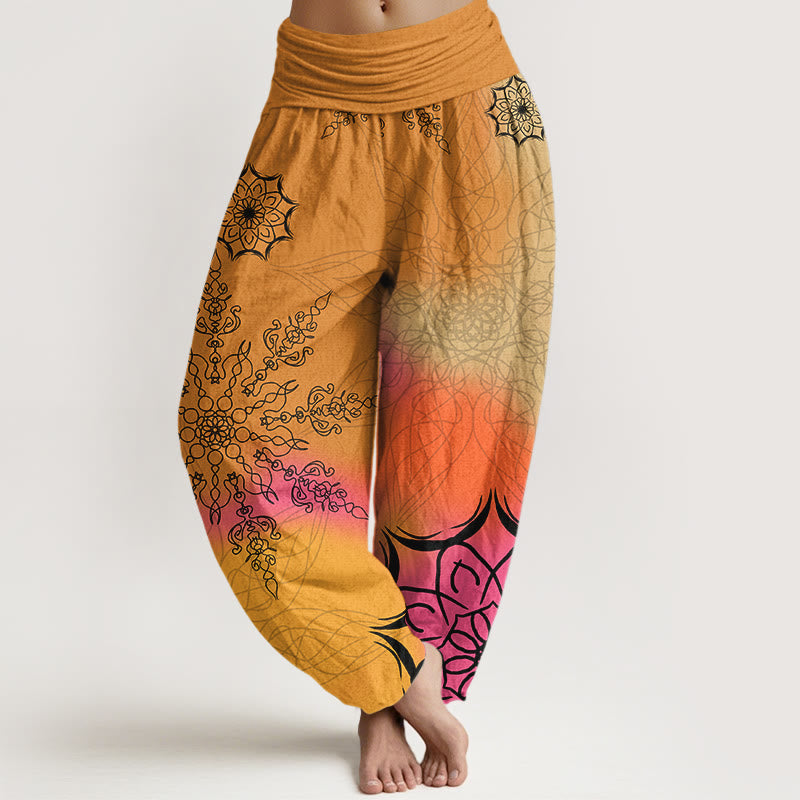 Breathable Cotton Mandala Print Mindful Harem Pants