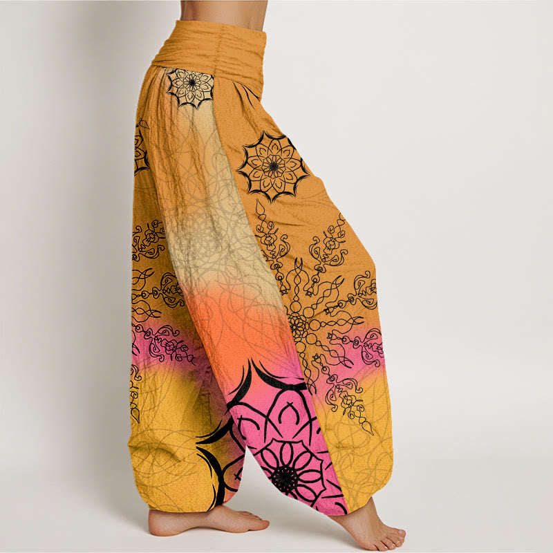 Breathable Cotton Mandala Print Mindful Harem Pants