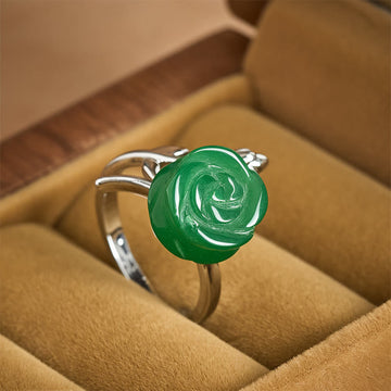 Rose Green Jasper Sterling Silver and Copper Adjustable Balance Ring