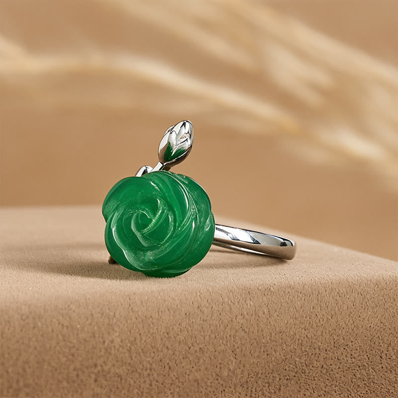 Rose Green Jasper Sterling Silver and Copper Adjustable Balance Ring