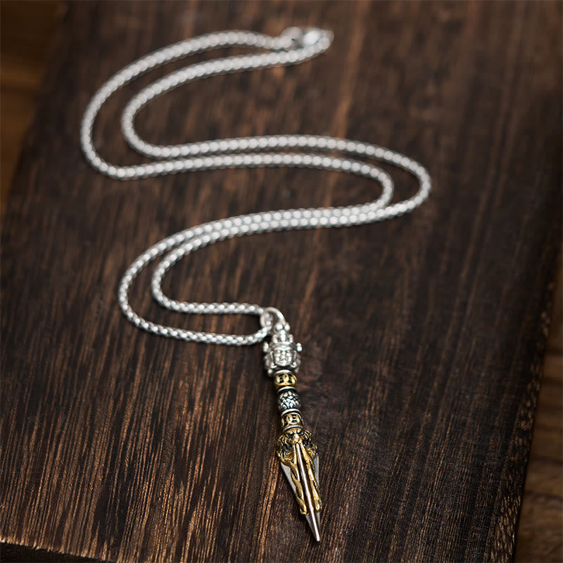 Tibetan Vajra Vajrakila Copper Healing Spiritual Power Necklace Pendant