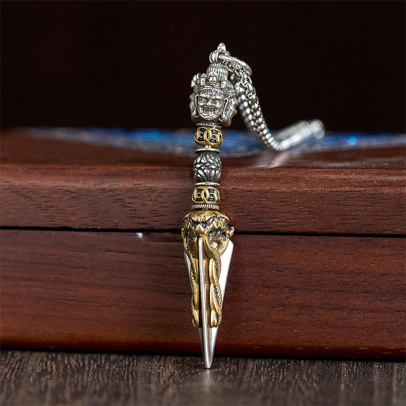Tibetan Vajra Vajrakila Copper Healing Spiritual Power Necklace Pendant